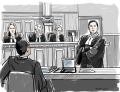 Mark Halfyard criminal appeal court sketch Court sketch of Mark Halfyard arguing a criminal appeal before a panel of judges
